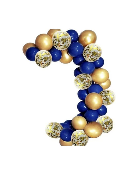 Pazariz Lacivert Gold Zincir Balon Setleri ürün görseli 1