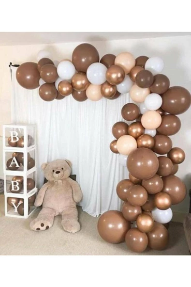 Pazariz Krom Gold Karamel Somon Beyaz Renklerde Balon Balon Zincir ürün görseli 1