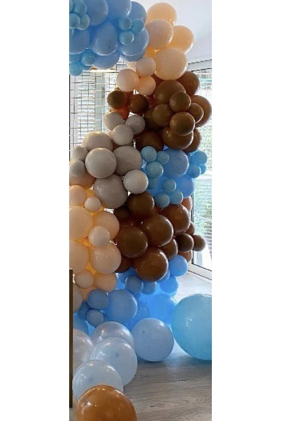 Pazariz Pastel Balon Zincir Mavi Gri Karamel Somon ürün görseli 1