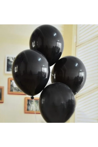Pazariz 100 Adet Siyah Balon Siyah Konsept Balon Doğum Günü Parti Balon ürün görseli 1