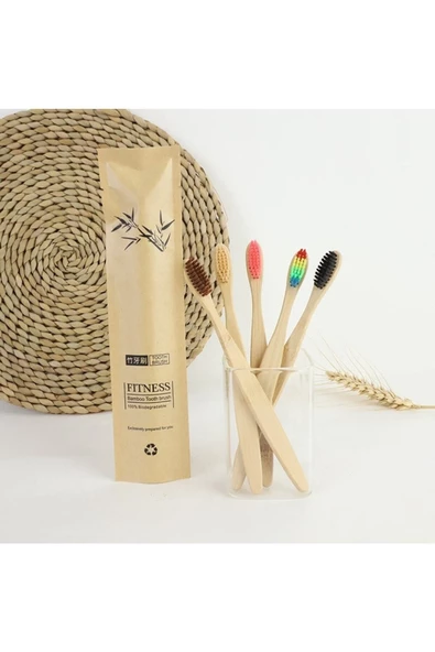 Pazariz Vegan Bambu Diş Fırçası %100 Bioçözünür Naturel Sap Doğal Ürünler ürün görseli 1
