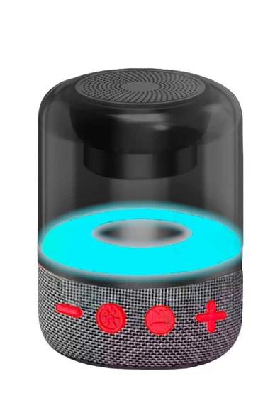 Pazariz Işıklı Bluetooth Hoparlör Ses Bombası Yüksek Ses Yeni Nesil 2023 Version Gri ürün görseli 1