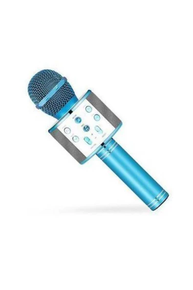 Pazariz Şarj Edilebilir Telefon Ve Usb Bağlantılı Karaoke Mikrofon (mavi) ürün görseli 1