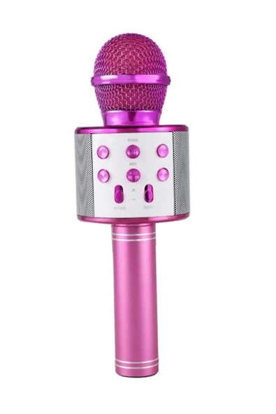 Pazariz Şarj Edilebilir Telefon Ve Usb Bağlantılı Karaoke Mikrofon (Pembe) ürün görseli 1
