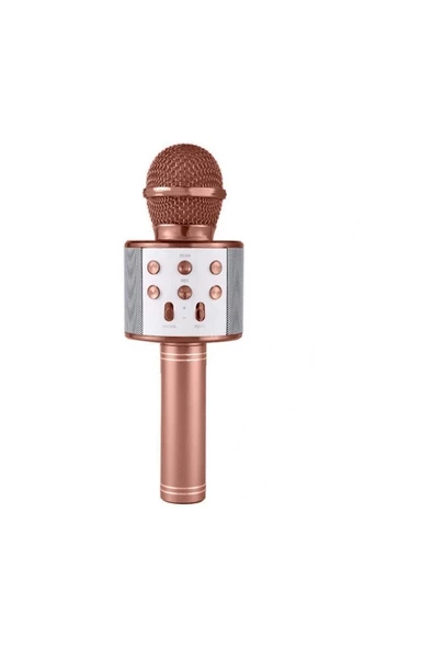 Pazariz Karaoke Mikrofonlu Hoparlör - Şarjlı -bluetooth Rose Gold ürün görseli 1