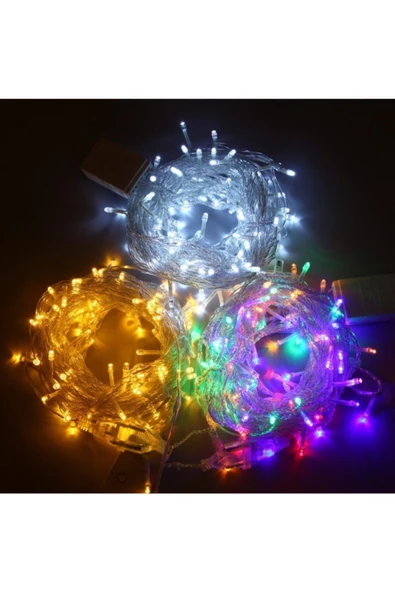 Pazariz 100 Ledli Yılbaşı Led Işık Süs 10 Metre Parti Led Işıkları Karışık ürün görseli 1