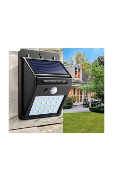 Pazariz Sensörlü Bahçe Lambası- Solar Duvar Lambası 20 Ledli ürün görseli 1