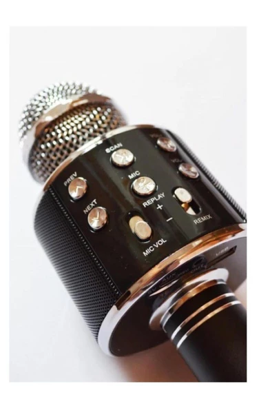 Pazariz Şarj Edilebilir Telefon Ve Usb Bağlantılı Karaoke Mikrofon (Siyah) ürün görseli 1