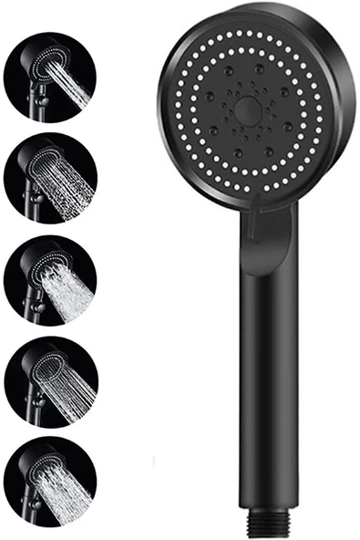 Pazariz Turbo Fan Lite El Duşu Handshower, Siyah ürün görseli 1
