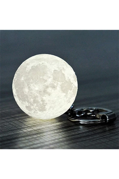 Pazariz 3d Led Anahtarlık Moon Lamba Işıklı Ay Anahtarlık- ürün görseli 1