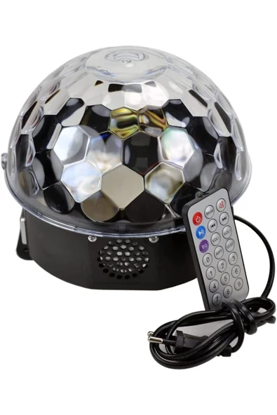 Pazariz Parti Malzemesi Sese Duyarlı Bluetoothlu Led Küre Disko Topu Renkli Işıklı Lazer ürün görseli 1