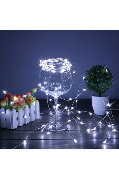 Pazariz Peri Led Işık 10 m Beyaz Dekor Lambası 100 Ledli ürün görseli 1