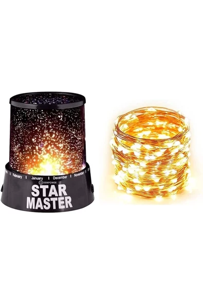 Pazariz 2'li Set Klasik Gece Lambası + Peri Led Işık Yılbaşı Dekorasyon (5 Metre) ürün görseli 1