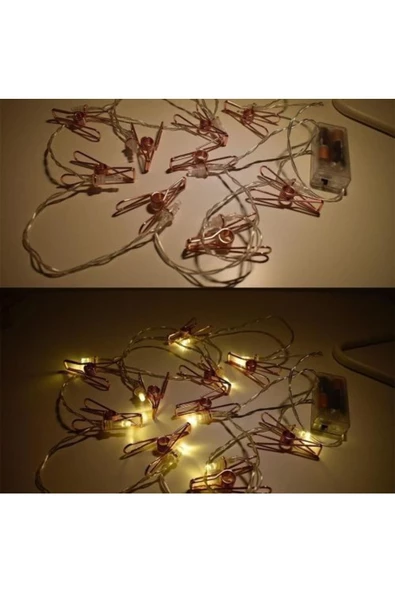 Pazariz Led Işıklı Fotoğraf Mandalları 10 Adet- ürün görseli 1