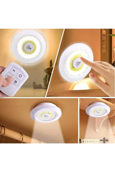 Pazariz Uzaktan Kumandalı Yapışkanlı Led Spot Lamba ürün görseli 1