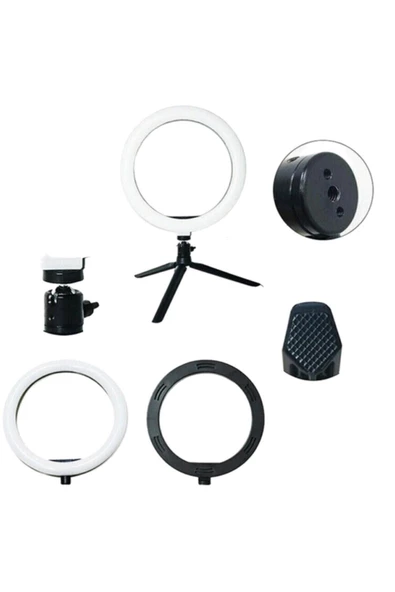 Pazariz Youtube Instagram Tiktok Selfie Stüdyo Video Fotoğraf Ring Light Tripod Led Halka Işık ürün görseli 1