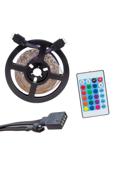 Pazariz Ld-1609 Silikonsuz 5 Metre Rgb Şerit Led Animasyon Devreli + Adaptör Set ürün görseli 1