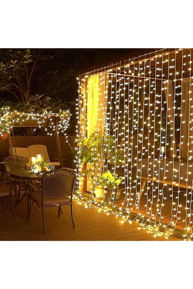 Pazariz 8 Fonksiyonlu Kumandalı Saçak Led Sarkıt Led 2x2 Metre Eklenebilir Led Süsleme 240 Led Işık ürün görseli 1