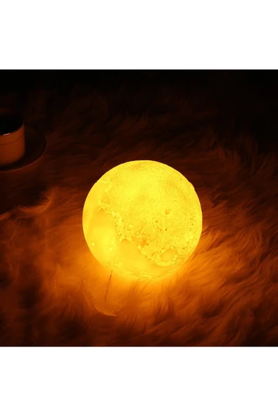 Pazariz Gün Işığı 3D Ay Gece Lambası atif Küre Led Başucu Lambası ürün görseli 1