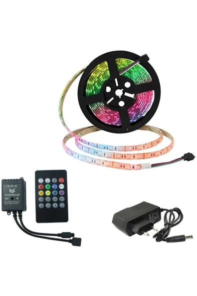 Pazariz Rgb Çok Renkli Müzik & Ses Duyarlı Şerit LED Işık, 5 m ürün görseli 1