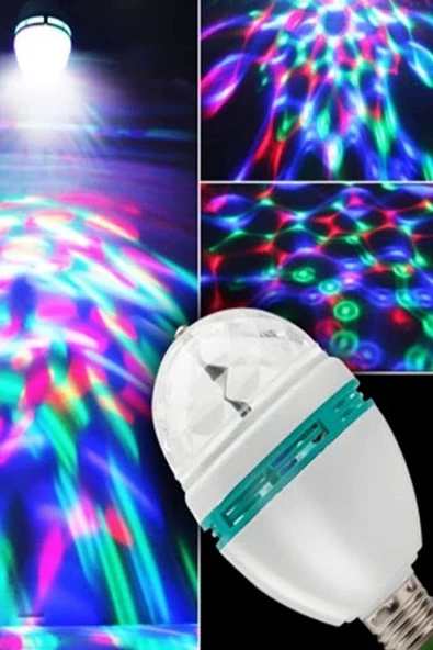 Pazariz Mobee Bigem Bm-553 Renkli Disko Ampulü Lambası E27 Duy Led Ampul Dönen Disco Topu 1410 ürün görseli 1