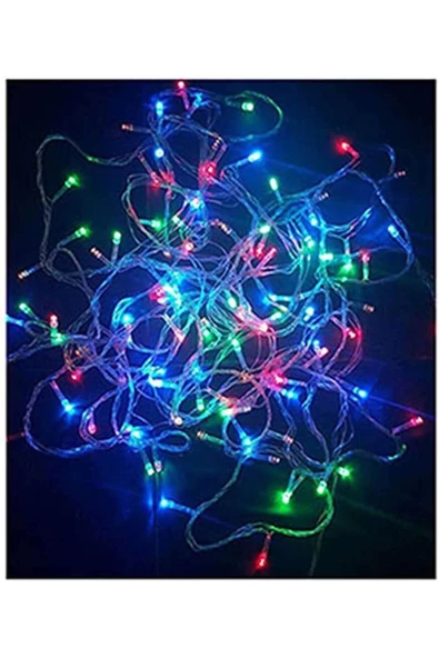 Pazariz Yılbaşı Led Işık Fonksiyonlu 10m 100 Ampül Renkli 1 Adet ürün görseli 1