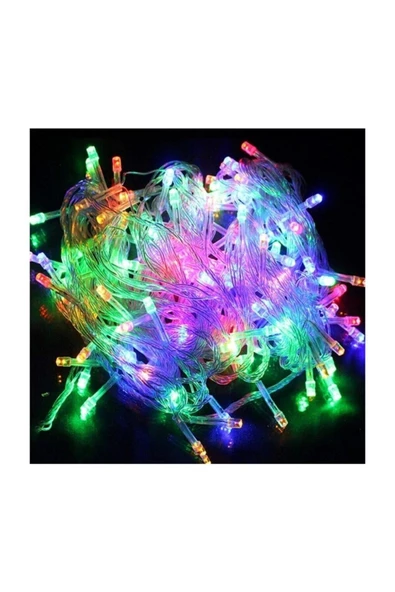 Pazariz 100 Ledli 8 Fonksiyonlu Karışık Renkli Led Peri Led Yılbaşı Kamp Parti Lambası ürün görseli 1