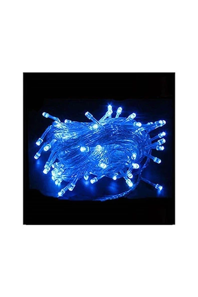 Pazariz Yılbaşı Kamp Parti Led Mavi Işık 10 Metre 100 Led Fişli ürün görseli 1