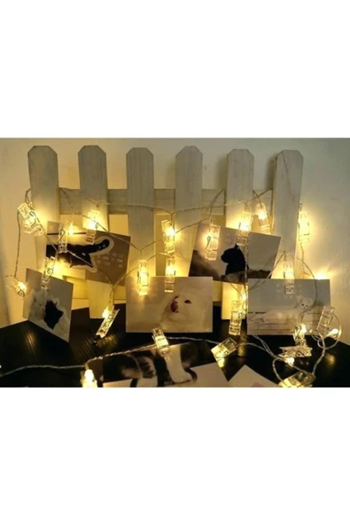 Pazariz 20'li Led Işıklı Fotoğraf Mandalları ürün görseli 1