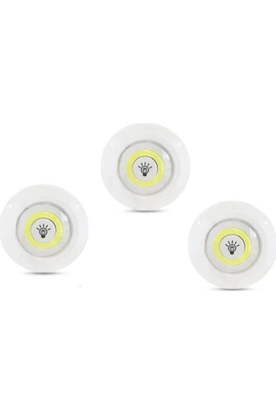 Pazariz Uzaktan Kumandalı 3'lü Spot Led Lamba Kablosuz Pilli Işıldak ürün görseli 1