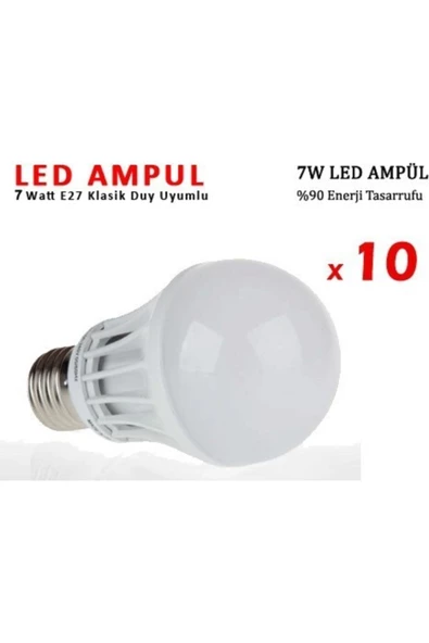Pazariz 7w Enerji Tasarruflu Led Ampul ( 10 Adet ) ürün görseli 1