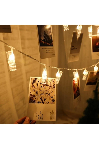 Pazariz Işıklı Mandallı Fotoğraf Albümü 5m - 30 Led ürün görseli 1
