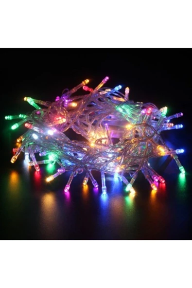 Pazariz 10 Metre Fişli Yılbaşı Süs Rgb Karışık Renkli Led Işık ürün görseli 1
