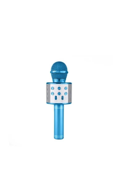 Pazariz Karaoke Mikrofon Dahili Hoparlörlü Usb Flash Destekli Ws-858 Mavi ürün görseli 1