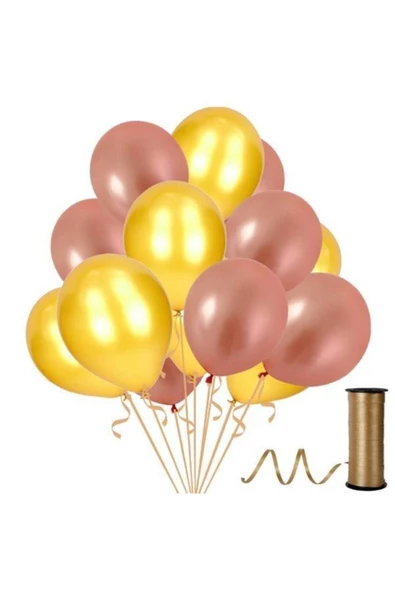 Pazariz Fırsat Ayı 30 Adet Metalik Rose Gold, Altın Balon Konsepti-güzel -uçan Balon ürün görseli 1