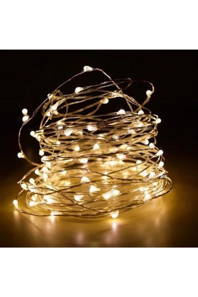 Pazariz 10 m Peri Günışığı 100 Led Pilli Noel Parti Yılbaşı Ağaç Dekor Aydınlatma Lamba Animasyonlu Süsleme ürün görseli 1