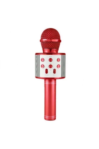 Pazariz Ws-858 Kırmızı Karaoke Bluetooth Kablosuz Mikrofon Hoparlör Ses Kayıt ürün görseli 1