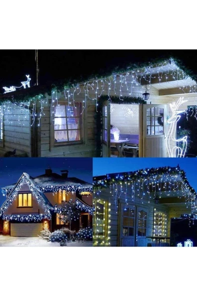 Pazariz 3 Metre 8 Fonksiyonlu 16 Saçaklı Led Işıklı Perde 3 X 1 (beyaz) ürün görseli 1