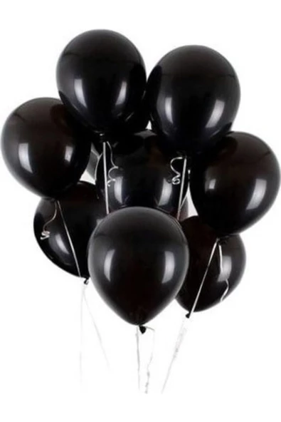 Pazariz Fırsat Ayı 30 Adet Siyah Metalik Balon 12 Inç ürün görseli 1