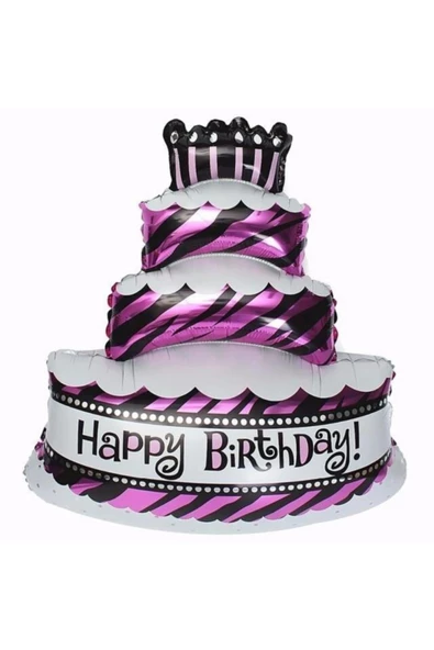 Pazariz Fırsat Ayı Happy Birthday Pastalı Folyo Balon ürün görseli 1