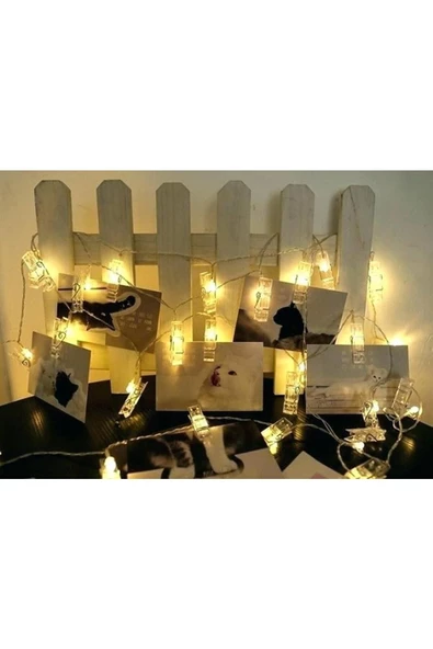 Pazariz 20'li Led Işıklı Fotoğraf Mandalları ürün görseli 1