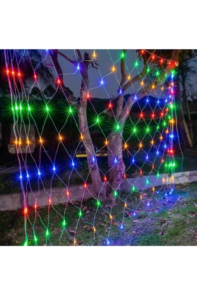 Pazariz 1x2 Metre Atif File Ağ Perde 192 Led 8 Animasyonlu Farklı Işık Modu Rgb Fişli ürün görseli 1