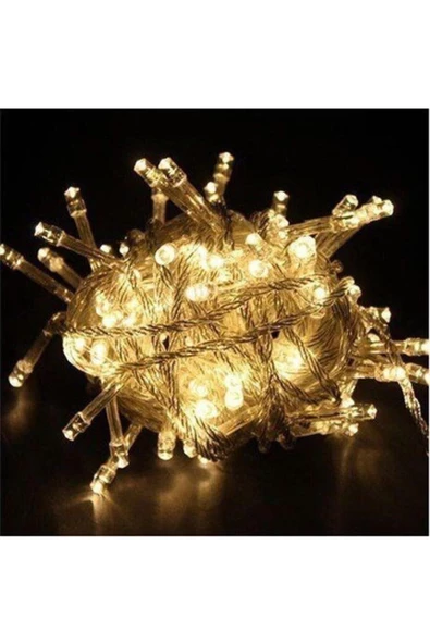 Pazariz 10m  Günışığı 100 Led Fişli Noel Parti Yılbaşı Ağaç Dekoratif Aydınlatma Lambası Animasyonlu Süsleme ürün görseli 1