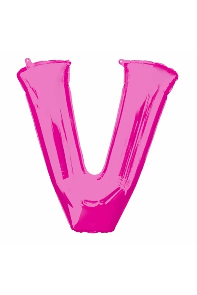 Pazariz Fırsat Ayı 1 Metre Pembe V Harfi Folyo Harf Balon Pembe Folyo Balon V Harf Balon Anlara Özel Balon V ürün görseli 1