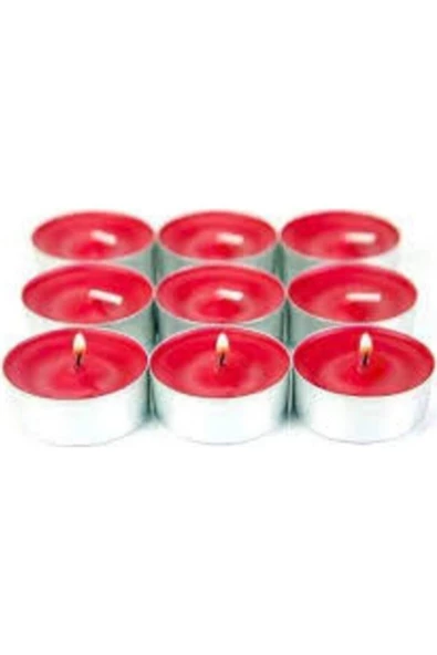 Pazariz Fırsat Ayı T-light Mum Kırmızı Renk Tea Light Mum 50 Li ürün görseli 1