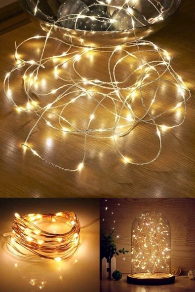 Pazariz 3mt Peri Günışığı 30 Led Pilli Noel Parti Yılbaşı Ağaç Dekor Aydınlatma Lamba Animasyonlu Süsleme ürün görseli 1