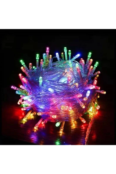 Pazariz 10m Rgb 100 Led Fişli Noel Parti Yılbaşı Ağaç Dekoratif Aydınlatma Lambası Animasyonlu Süsleme ürün görseli 1
