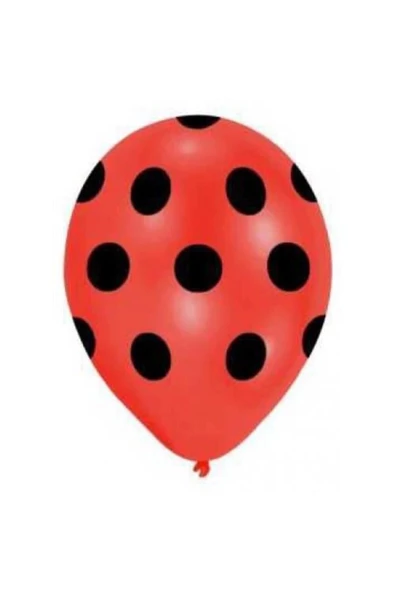 Pazariz Siyah Puantiyeli Kırmızı Balon 5'li Paket ürün görseli 1