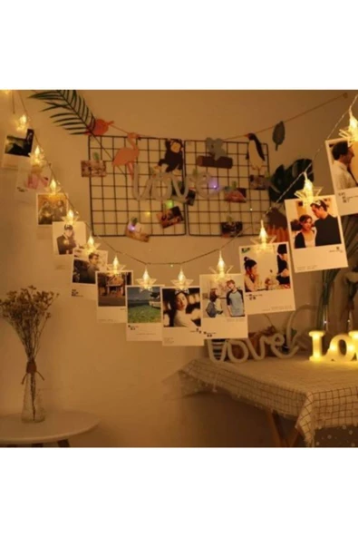 Pazariz Led Işıklı Fotoğraf Mandalları 20 Adet ürün görseli 1
