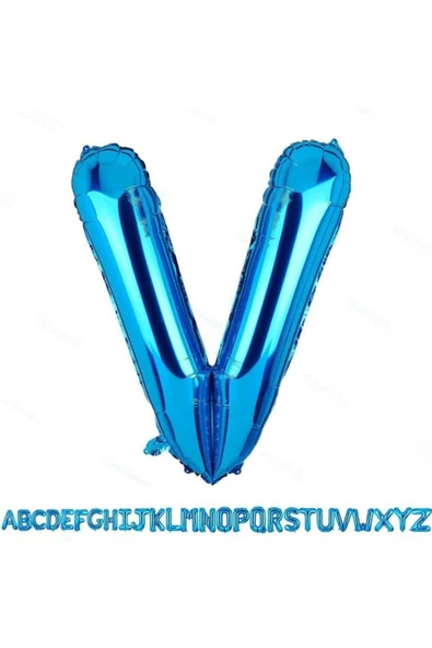 Pazariz Fırsat Ayı 1 Metre Mavi V Harfi Folyo Harf Balon Mavi V Harf Dev Balon V ürün görseli 1